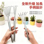 免運【可開票】🔥不鏽鋼一體鋼柄耙子鬆土海鮮園林耙土蛤蜊工具趕海工具蜆子農用