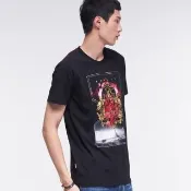 【BLUE WAY】荷魯斯側鬼金箔修身短TEE-鬼洗