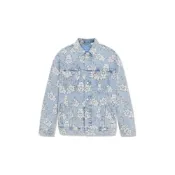 (店+)【LEVIS】A7410-0000 levi’s x 高達 聯名款 SS24 撞色動漫機動戰士印花牛仔外套 男款 淺藍色