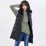 【5th STREET】女裝 羽絨背心 背心外套 長版背心 黑色(510537)