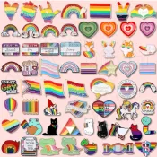 Love Is Love Rainbow 琺瑯別針 LGBT 國旗胸針包衣服翻領別針合作夥伴情侶徽章珠寶禮物送給朋友