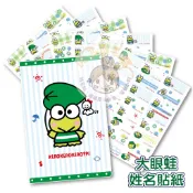MiNi窩。快速出貨。防水CW款三麗鷗經典大眼蛙皮皮蛙防水姓名貼紙(送資料夾)。復仇者聯盟卡娜赫拉鬼滅之刃