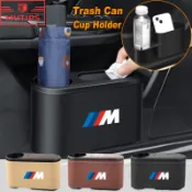 Bmw M 汽車垃圾桶內部組織者帶水杯架汽車儲物垃圾桶適用於 E46 E36 F10 F30 E90 X3 F25 X5