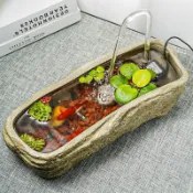 【廠家直售】陽台 小魚池 露台 造景 小型迷你 仿石頭魚缸 古法養魚 辦公室 桌面水培 戶外造景 魚缸 裝飾