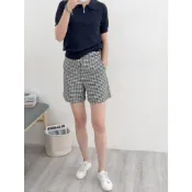 [MD瑪奇朵朵] 台灣現貨實拍 隔日到貨  (0597)經典格紋短褲 韓版 百搭 薄款 輕薄 質感布料 親膚 天天出貨