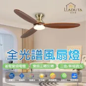 (店+)【LADUTA 拉布塔】吊扇燈 DC變頻 智控風扇燈 實木扇葉 三色變光 遙控 6檔調速 正反轉 F223