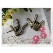 (DB320)小綠蛙精品&手作材料/古青銅色合金配件/I LOVE YOU~手指/28mm*26mm/一份1個7元