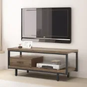 輕工業風 胡桃色 4尺電視櫃 寬119公 活動抽屜 視聽櫃 TV櫃 鐵架電視櫃 黑紗烤漆 組合電視櫃 YD米恩居家生活