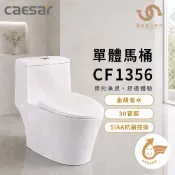 CAESAR 凱撒 二段式省水單體馬桶 CF1356/CF1456 金級省水 SIAA抗菌便座 不含安裝