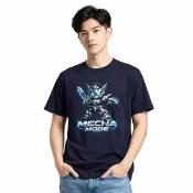 多本創意 MECHA MODE 機器戰士印花T恤 中性版 台灣設計 藏青 棉T