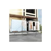 (店+)曬衣架 不銹鋼落地折疊晾衣架戶外大型防風曬衣架多功能可伸縮曬被子神器

