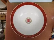 早期 大同磁器 珊瑚紅 四方印 福壽無疆 大湯碗