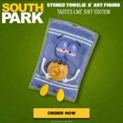 【CJTOYZ】預購 Kidrobot 南方公園 吃著風骨漢堡的毛巾巾 模型 南方四賤客 毛巾巾 Towelie 公仔