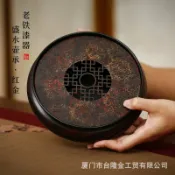 喜挖2店 壺承蓄水乾泡盤老鐵漆器儲水茶盤託盤家用功夫茶具建水中式禪意