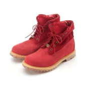 帝安諾-TIMBERLAND AUTHENTICS ROLL-TOP 圖騰反折麂皮防水休閒靴(紅) A13ZT 女