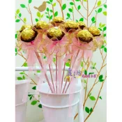 ☆孟之坊婚禮精品舘☆雙層金莎花棒含正牌金莎．婚禮小物．婚禮進場．結婚用品．情人節金莎