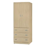 AS DESIGN雅司家具-隆恩3×7尺衣櫥-80.6×59.9×201cm