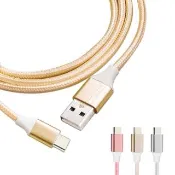 【WELLY】Type-C to USB-A 2M 3.0A 二代金屬系經典編織傳輸充電線(超值2入)
