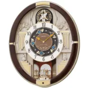 日本 精工 SEIKO 光控音樂報時 水晶旋轉擺飾 時鐘 掛鐘 QXM289B，QXM289