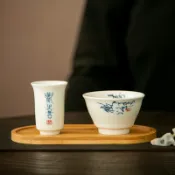 釉下彩 手繪 聞香杯 套組 茶藝 品茗杯 主人杯 茶杯 托盤 杯墊 喝茶 茶具 陶瓷 禮物 送禮 茶 茶道專用