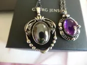 全新 專櫃正品真品 GEORG JENSEN 喬治傑生之 2014 加大版 年度項鍊 經典限量 #576 灰鐡石