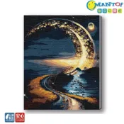 (店+)【Manto】月河天際-台灣製DIY數字油畫|大尺寸更好畫