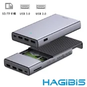 HAGiBiS海備思 二合一Type-C鋁合金硬碟盒/USB/SD卡擴充器