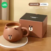 台灣現貨⭐ LINE FRIENDS 陶瓷杯 微波杯 烤杯 馬克杯  水杯 咖啡杯 飲料杯  BROWN 熊大 杯子
