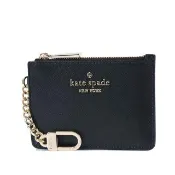 【KATE SPADE】十字紋防刮拉鍊鑰匙/證件/零錢包-黑色