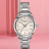 TISSOT 天梭 官方授權 PR 100 簡約大三針 時尚腕錶 女錶 手錶-T1502101111600 / 珍珠貝 34mm