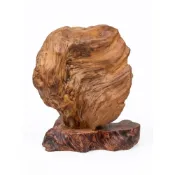 (店+)台灣檜木紅檜樹瘤-思- 長32寬24高39cm 黃檜底座 天雕奇木 十木工坊