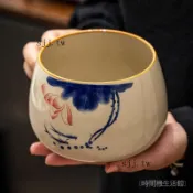 免運爆款🎇草木灰茶渣傢用配茶道水桶複古陶瓷大號茶洗茶葉茶水建水水缸