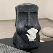 華成 造型面紙盒 創意麵紙盒 衛生紙盒 摩艾石人像紙巾盒創意餐桌客廳紙巾抽個性搞怪復活島moai抽紙盒 nKZ