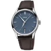 Oris 豪利時 Artelier 日期機械錶-藍x咖啡/40mm 0173377214055-0752131FC