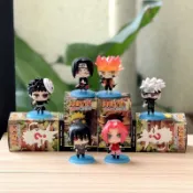 【甄選好禮】新款蚊香眼火影忍者擺件6件套藍底座動漫人物鳴人我愛羅手辦模型