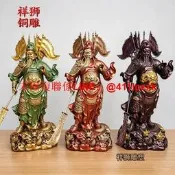 關公像財神九龍關公武財神站關公財神爺佛像關二爺像彩繪銅雕定做