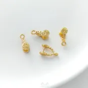 宏雲Hongyun-Ala-0801--銅包18K金保色福子瓜子扣平安扣玉墜翡翠吊墜夾扣頭手工diy掛墜扣