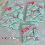 🎀純手作 韓系ins風溫柔薄荷綠布書衣手賬本 少女心A5A6手帳封套筆記本 禮物 交換禮物 追星卡冊 手賬本