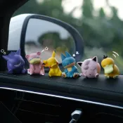 6 件裝 4cm-5cm 動漫睡眠可動人偶皮卡丘玩具模型 Charmander Psyduck Squirtle Jig
