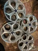 17吋鋁圈 福特 正原廠 雪花框 近全新 改圈拆車 7J ET50 5/108 高閃銀 精美無傷 一組合售價