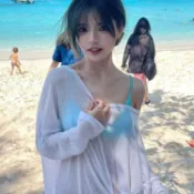 免運💯海邊沙灘比基尼泳衣罩衫女款可下水泡溫泉游泳外搭網紗薄款防曬衣EZ