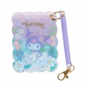 asdfkitty可愛家精品店 asdfkitty*庫洛米 鮮花 票卡套附線圈鑰匙圈 證件套 悠遊卡套-日本正版商品