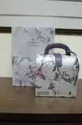 裕元花園酒店餅盒 緞面絨布質感佳 多層多格收納盒.珠寶盒.首飾盒.可手提