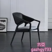 意大利設計師餐椅 ico chair 意式極簡實木椅子卯榫白蠟木扶手椅 18660[古亞]