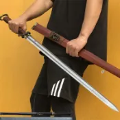 🔥廠家直銷🔥龍泉劍環首雙手劍一體唐劍花紋鋼八面漢劍鎮宅長劍收藏送禮未開刃