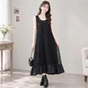 【 歐佳麗服飾 】Charinyeh 葉珈伶 細緻刺繡蕾絲 緞面光絲質 車摺裙擺 洋裝 /背心 罩衫 設計師專櫃女裝