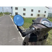 VESPA GTS300 大鏡面 銀黑 配色端子鏡 把手鏡 CNC鋁合金手把後視鏡 鋁合金高質感 復古圓形端子鏡 CNC