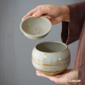 水盂 水方 建方 筆洗 茶渣桶 廢水盂 具配件廢水缸 茶渣缸粗陶建水茶洗家用陶瓷茶渣缸日式复古水洗笔洗废水缸带盖茶盂水盂
