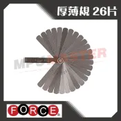 美斯特機車工具-FORCE 厚薄規 26片 0.04~0.63mm 間隙規 間隙片 塞尺 公英制厚薄規 引擎汽門間隙規