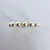 3.50mm日本Akoya珍珠7顆采18K金戒台線戒設計#Mikimoto#Akoya#珍珠#戒指#優雅#18K#750